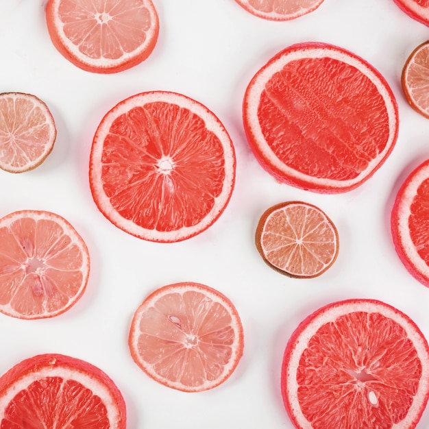 Red slices of citruses