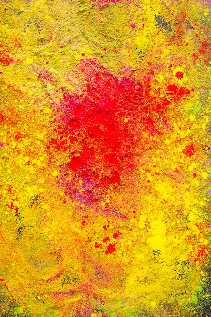 Red splash on yellow powder 