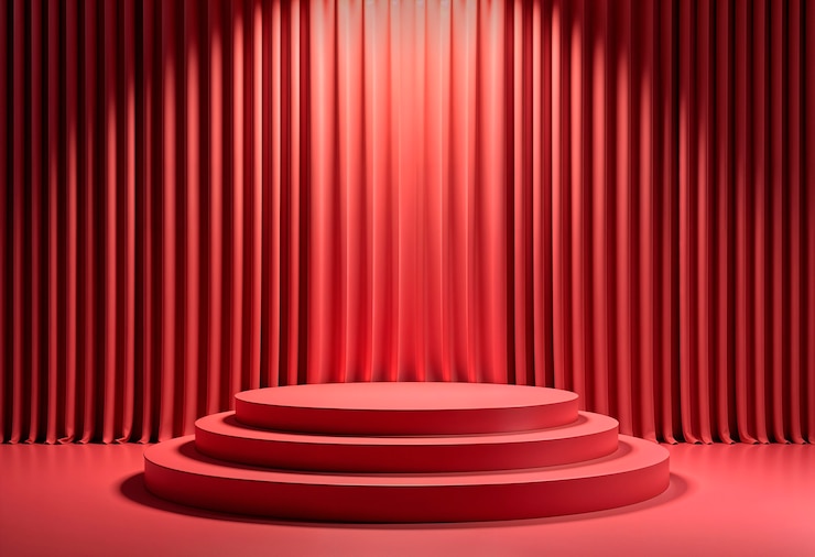 Free Photo red stage podium