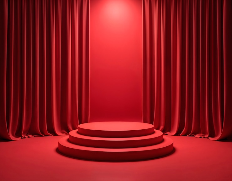 Free Photo red stage with podium