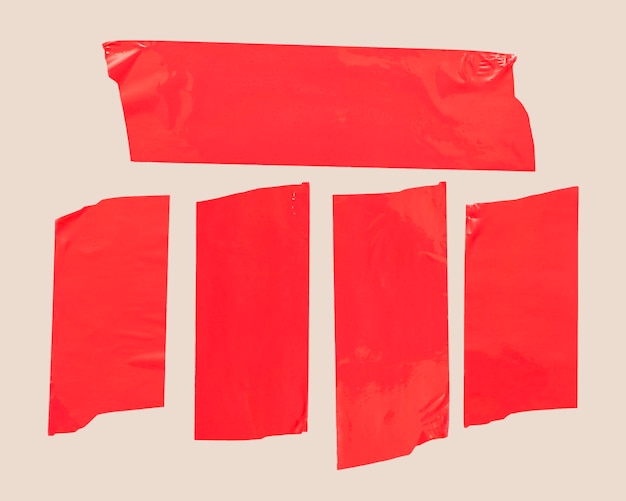 Red tape on white background