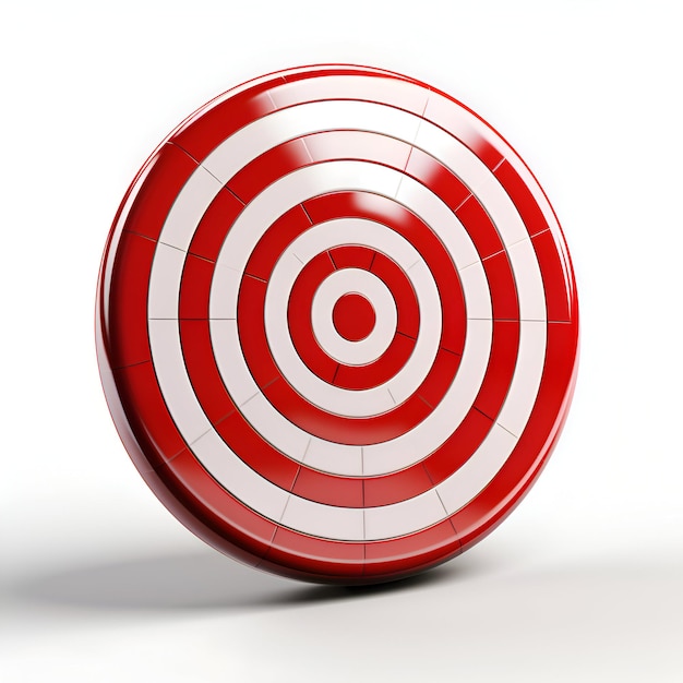 Free photo red target on a white background 3d image renderer