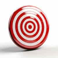 Free photo red target on a white background 3d image renderer