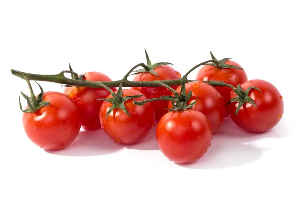 Red tomato on white