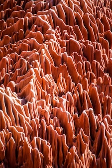 Красный цинги. типичный пейзаж. мадагаскар.