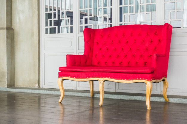 Red vintage sofa