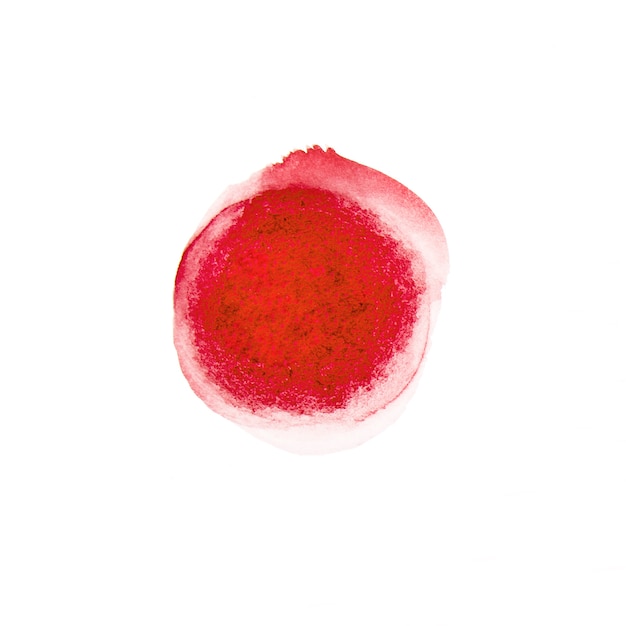 Red watercolor circle draw