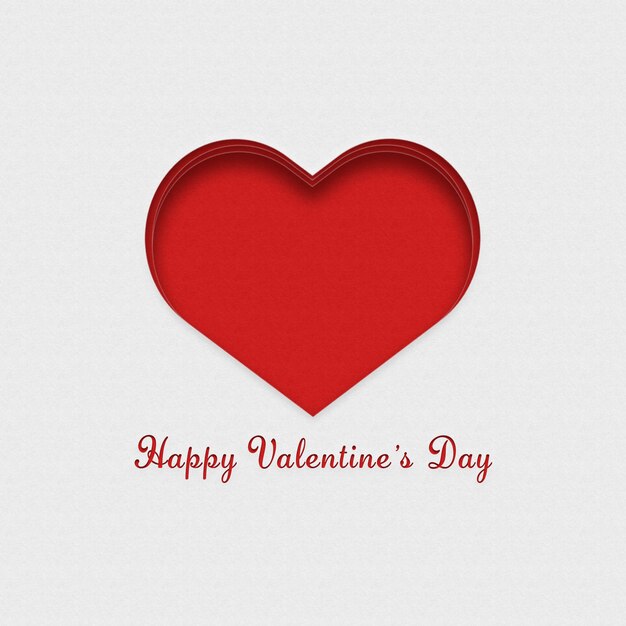 red and white postcard for valentine's day