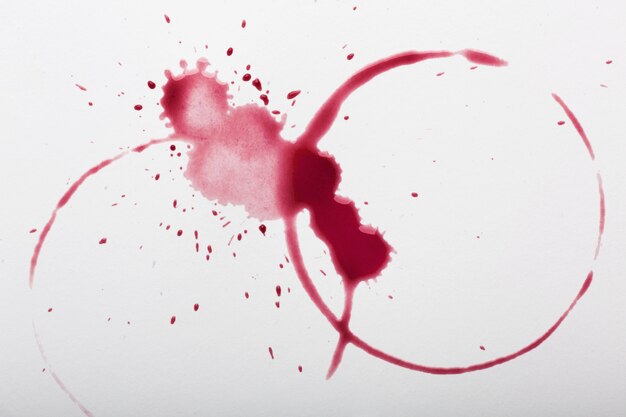 Red wine stains on textile