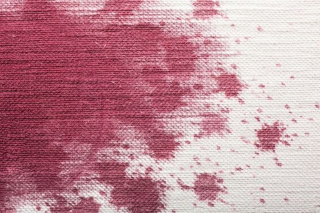 Red wine stains on white material