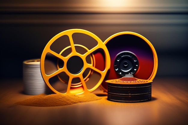 A reel that has a red tin that says'the word'on it '