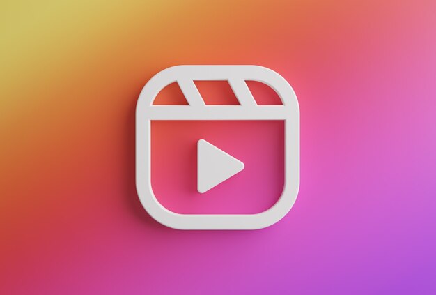 Premium Photo | Reels instagram logo. new feature social media app 3d