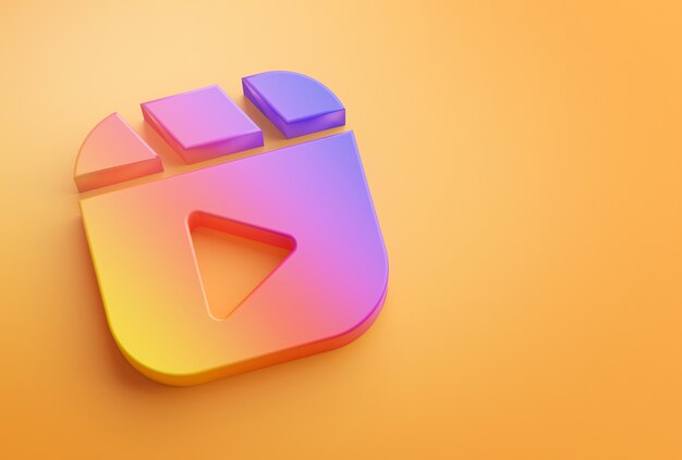 Premium Photo Reels Instagram Logo On White