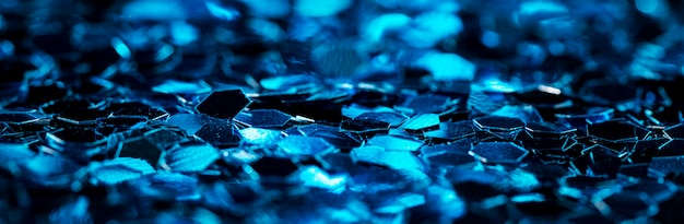 Free photo reflective blue glitter