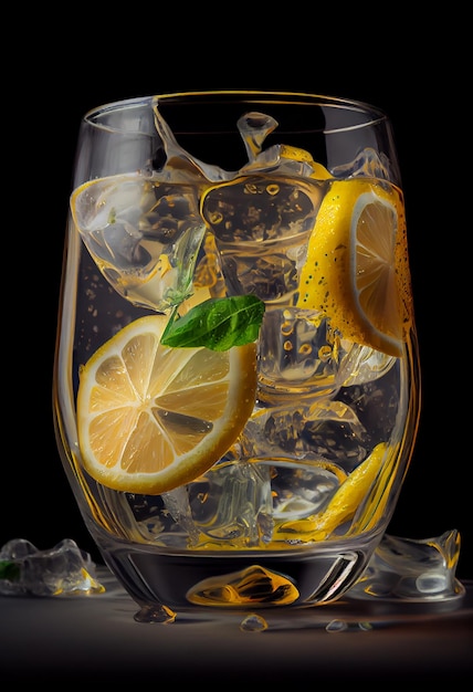 Free photo refreshing citrus cocktail garnished with juicy fruit slices generative ai