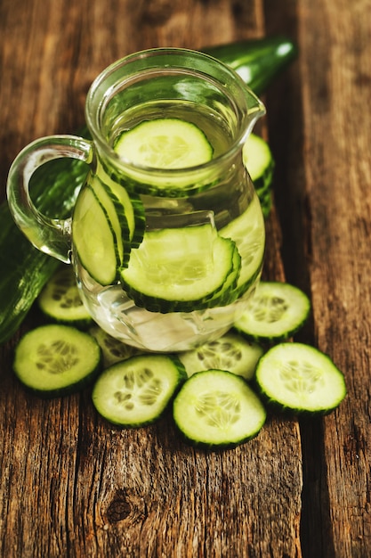 Refreshing drink with cucumber