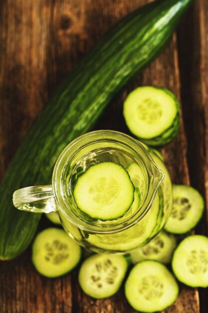 Refreshing drink with cucumber