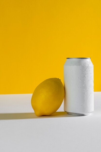 Refreshing drink with lemon arrangement