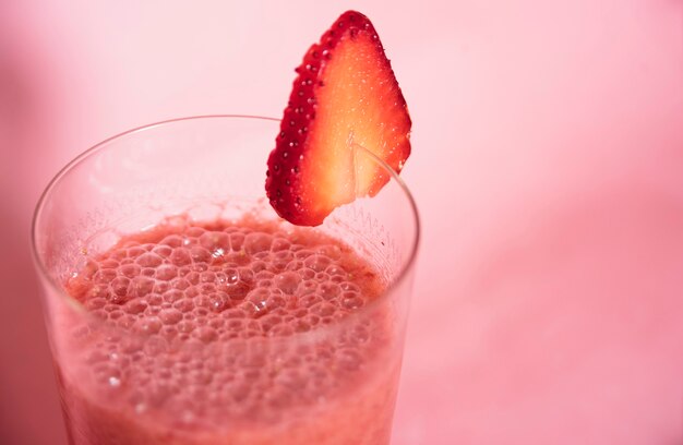 Refreshing drink with strawberry