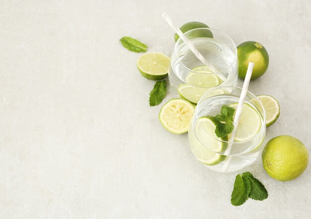 Refreshing drinks with limes