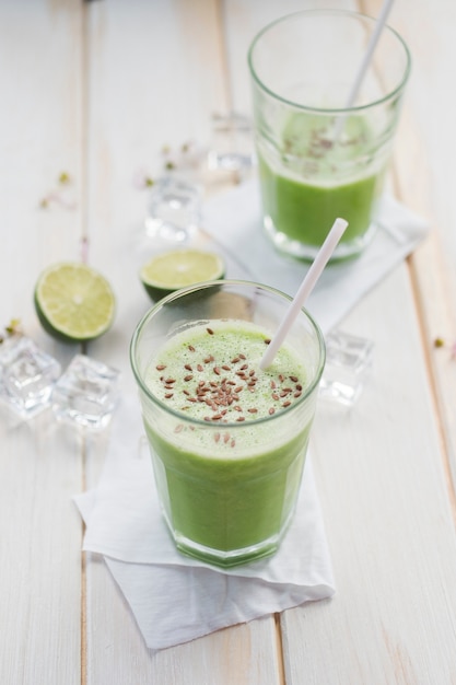 Refreshing green milkshake