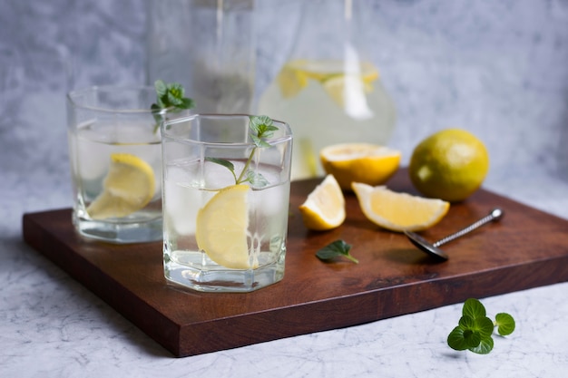 Refreshing ice cold drinks ready to be served