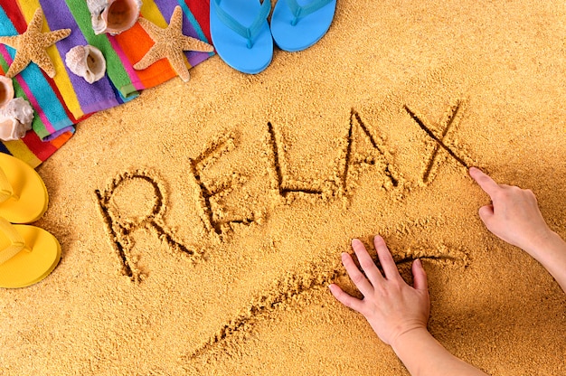 Free photo relax beach writing