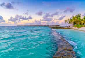 Free photo relaxation night water house reef