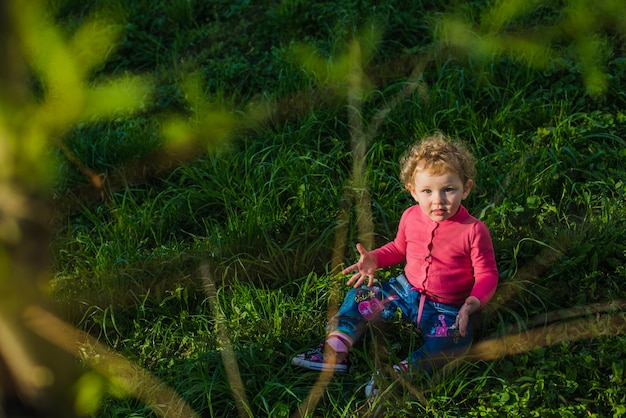 Relaxed Kid on the Lawn – Free Download | Free Stock Photo