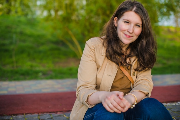 Relaxed woman smiling