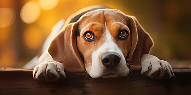 Foto gratuita beagle rilassato con uno sguardo riflessivo e orecchie cadenti