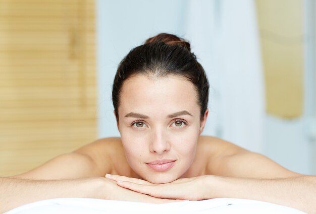 Relaxing in sauna