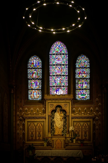 religious altar into the church