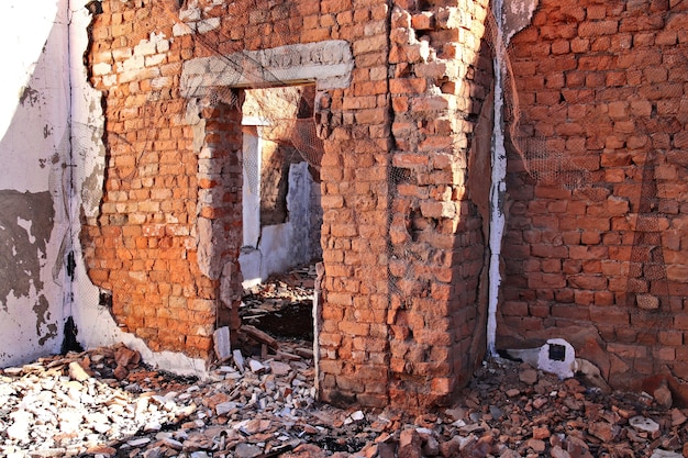 Remaining of an old building torn down to the ground