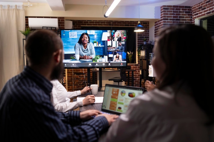 Free Photo remote collaboration and business strategy in office