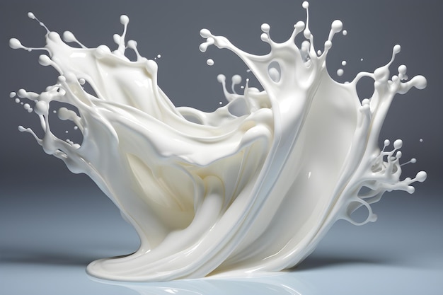 Free photo render milk splash