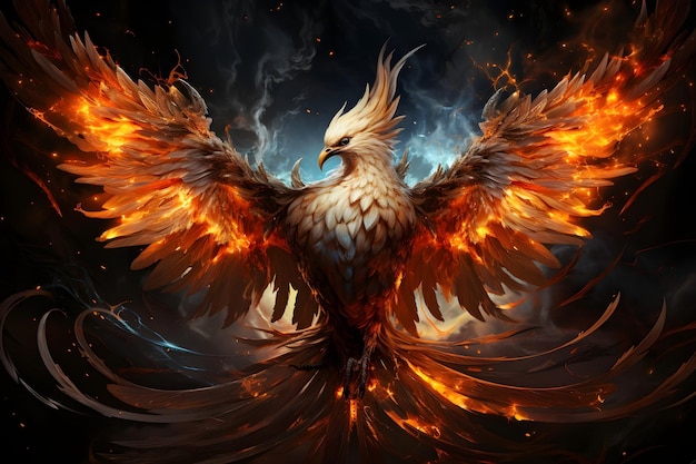 Free photo render transcendent light phoenix wallpaper