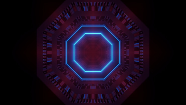 Free Photo rendering abstract futuristic background with a glowing neon blue lights