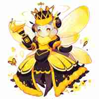 Free photo rendering of bee anime character