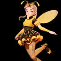 Free photo rendering of bee anime character