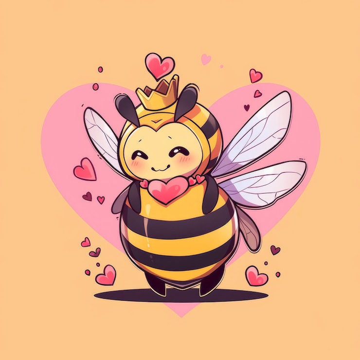 Free Photo rendering of bee anime character