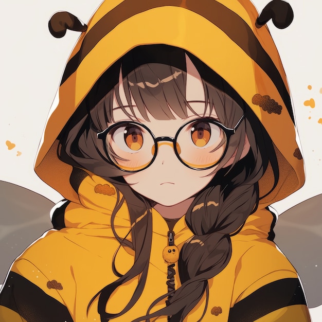 Free photo rendering of bee anime character