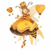 Free photo rendering of bee anime character