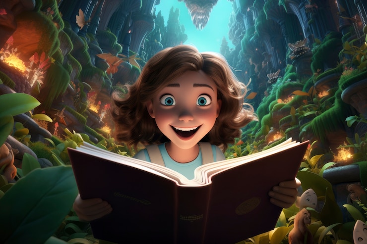 Free Photo rendering of cartoon fantasy scene illustration
