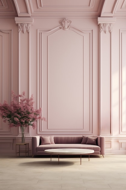 Rendering of elegant neoclassical interior