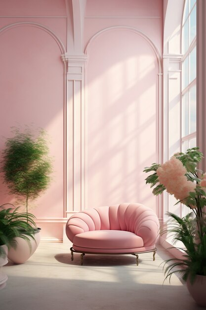 Rendering of elegant neoclassical interior