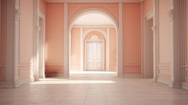 Rendering of elegant neoclassical interior