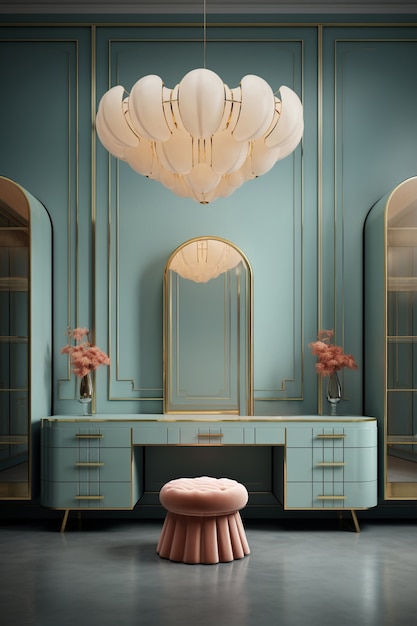 Free photo rendering of elegant neoclassical interior