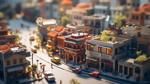 Free photo rendering of a miniature world