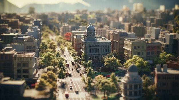 Free Photo rendering of a miniature world